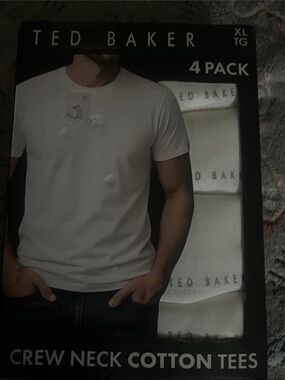 Ted Baker Men’s White Crew Neck T-Shirts - 4 Pack